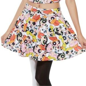 Power Puff Girls Cartoon Network Skater Skirt with Pockets ~ Women’s XL